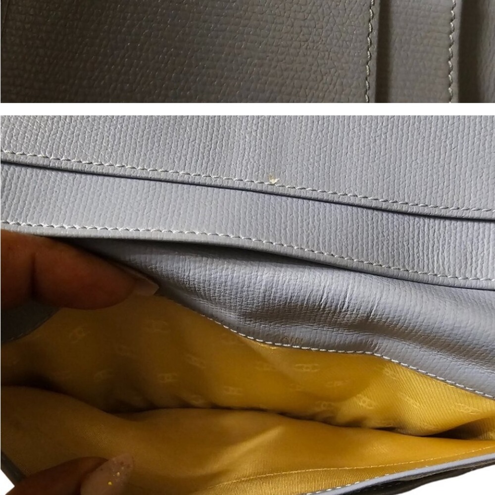 CHANEL Vintage CC Button Long Bifold Wallet Purse Leather Blue Made In Spain EUC - Picture 12 of 16